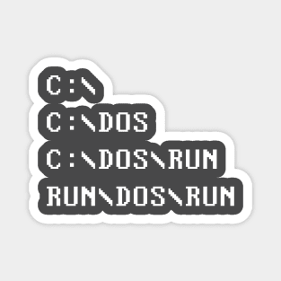 C DOS RUN White Ink Magnet