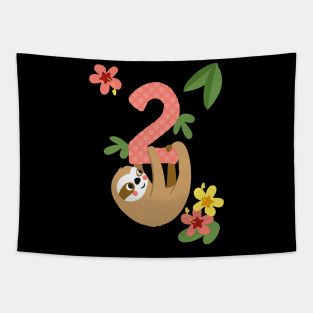 Turning 2 Cute Hanging Sloth Tapestry