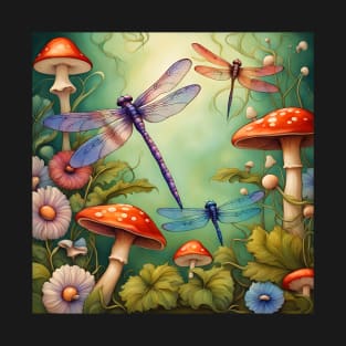 Mystical Garden II Dragonfly Utopia T-Shirt