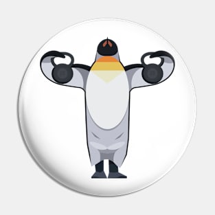 Penguin With Kettlebells Pin