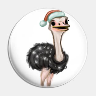 Cute Ostrich Drawing Pin