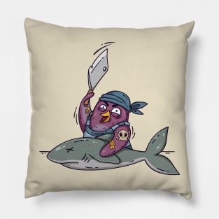 Pirate penguin cut shark Pillow