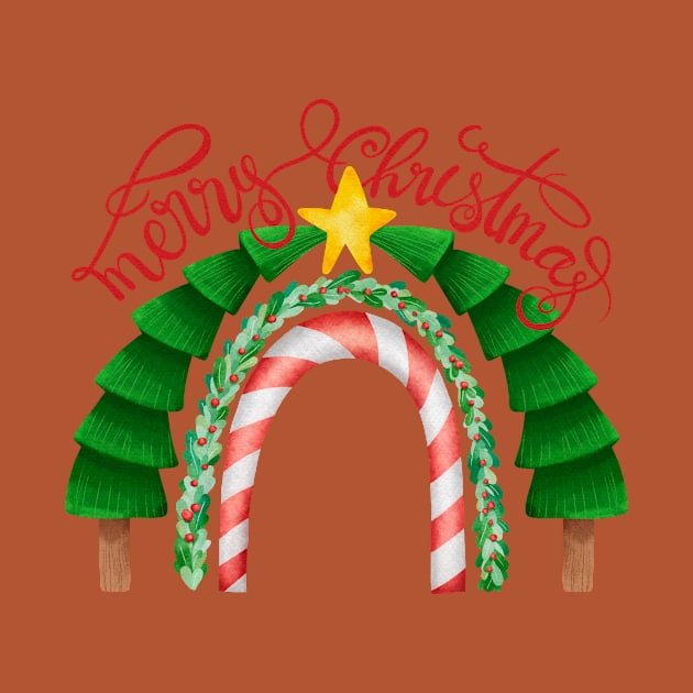 Merry Christmas Candy Cane Rainbow by Archie & Ainslie
