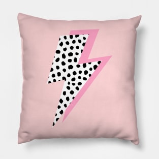 Dalmatian Lightning Bolt and Pink Pillow