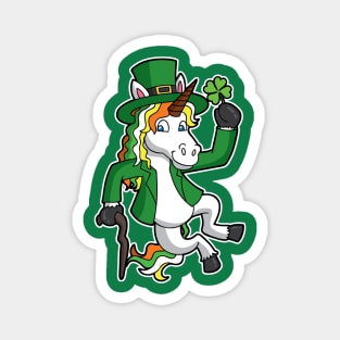 Lucky Irish Unicorn Leprechaun St Patrick's Day Heel Click Magnet