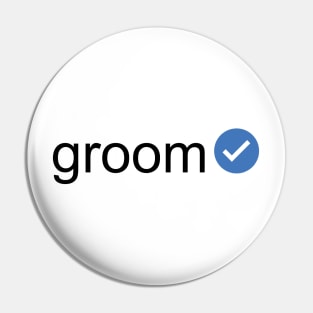 Verified Groom (Black Text) Pin