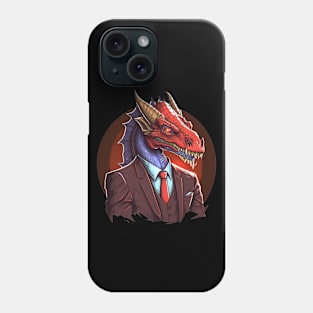 RED DRAGON WEARING FORMAL SUIT Phone Case