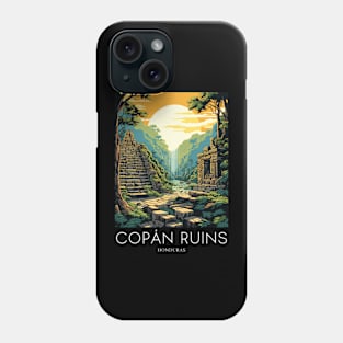 A Pop Art Travel Print of the Copán Ruins - Honduras Phone Case