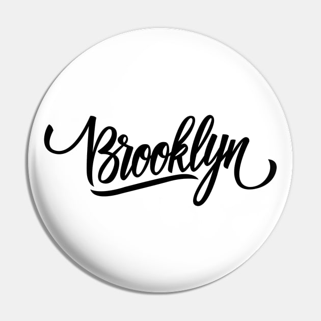 Brooklyn Cursive (Black) Pin by Yurko_shop