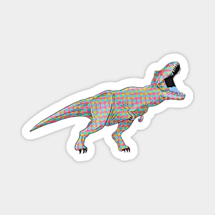 Dinosaur retro dots (on bright pink) Magnet