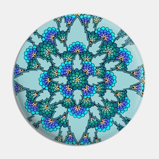 Blue Henna Bloom Pin