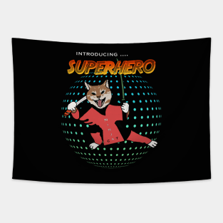 SUPERHERO NINJA CAT Tapestry