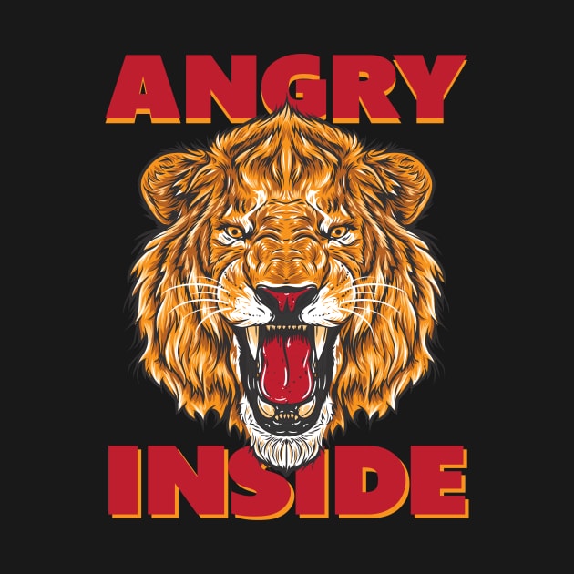 Angry Lion Inside Design by g14u