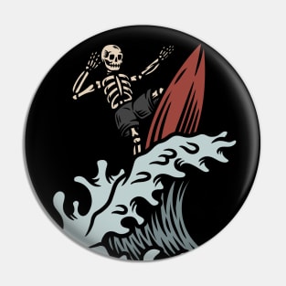 Surfer skeleton Pin