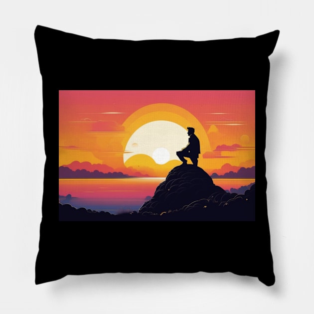 "Against the Odds: A Man's Win Against Life's Storms" Pillow by abdellahyousra