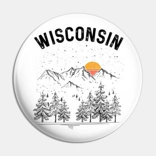 Wisconsin State Vintage Retro Pin