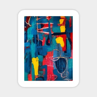 Crazy Indigo Abstract Magnet