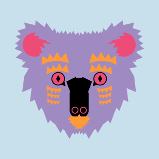 Koala Bear Face, purple T-Shirt