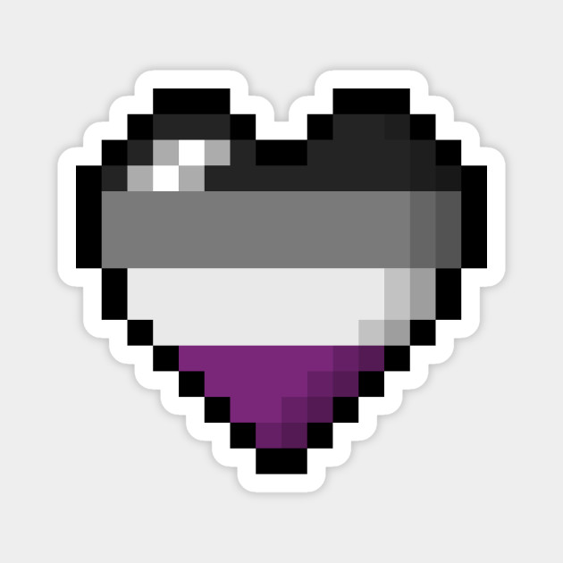 Large Pixel Heart Design in Asexual Pride Flag Colors - Asexual ...