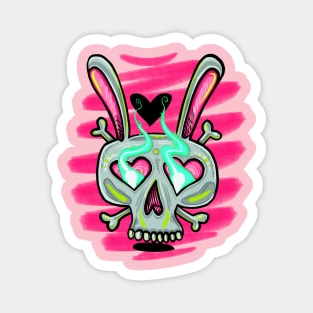 Skull and bones bunny 13 Magnet