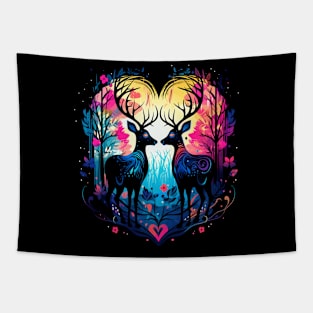 Deer Couple Valentine Tapestry