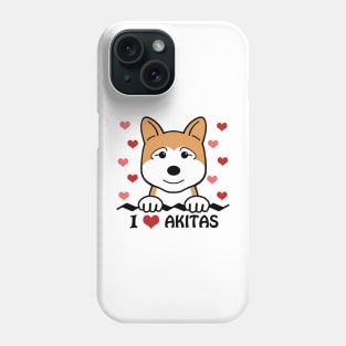 I Love Akitas Phone Case