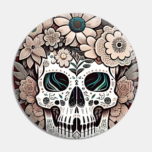 skull flower Pin