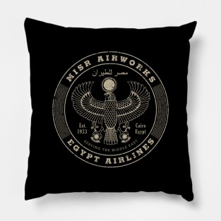 Vinatge Egypt Airlines by © Buck Tee Originals Pillow