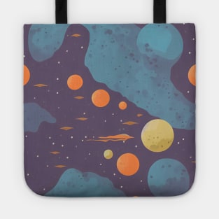 Celestial Stars, planets and Nebulas - Space Retro style Tote