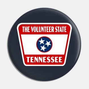 The Volunteer State Tennessee Retro Flag Badge (Red) Pin