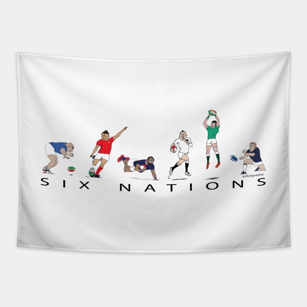 Six Nations rugby players England France Wales Scotland Ireland Italy Tapestry by dizzycat-biz