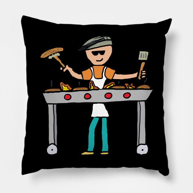 Barbecue Grillmaster BBQ Pillow by Mark Ewbie