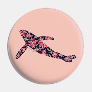 Floral Whale - Muted Colors Pin