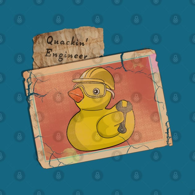 Quackin' Engineer - Vintage Rubber Ducky Trading Card by Fun Funky Designs