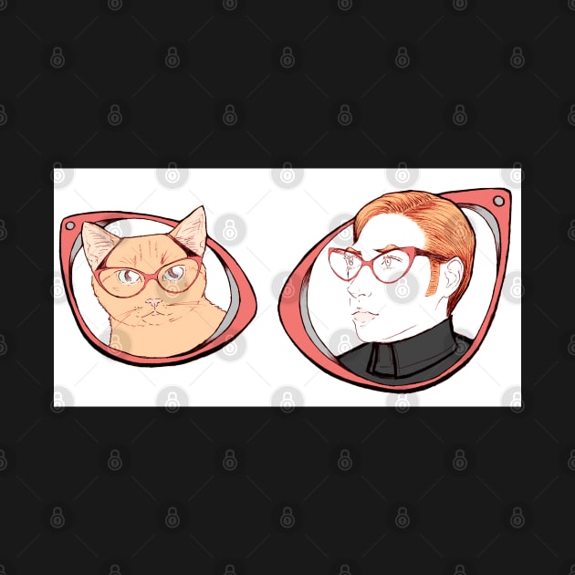 Hux and Millicent in cat eye glasses by RekaFodor