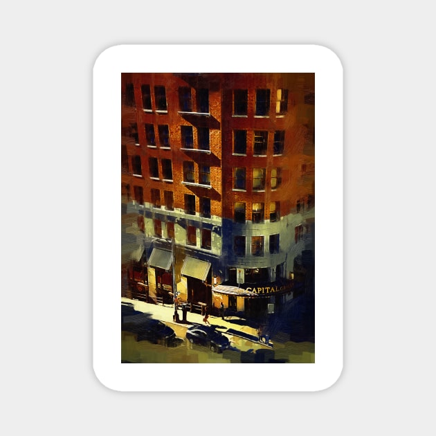 The Downtown Corner Magnet by KirtTisdale