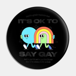 Its Ok To Say Gay Florida LGBT Gay Pride Protect Pin