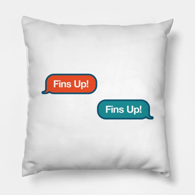 Go Fins Text Message Pillow by Rad Love