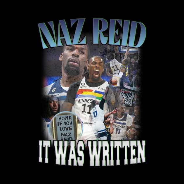 Naz Reid Minnesota Fan Favorite #11 Vintage 90's Retro Graphic Tee Design by dsuss