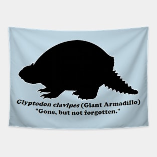 *Back* Glyptodon clavipes (Giant Armadillo) Black Print Tapestry