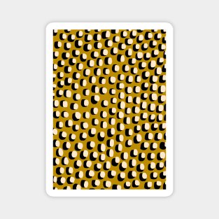 Dark Mustard Colour Spotty Pattern Magnet