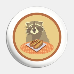 Racoon and Hot Dog Pin