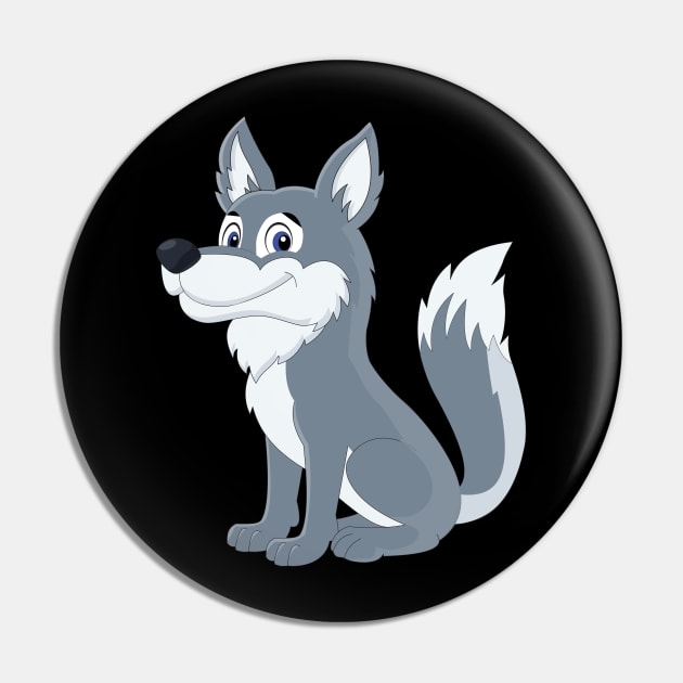 Cartoon Wolf Classic Pin by Okuadinya