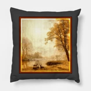 Deer in the Field Pillow