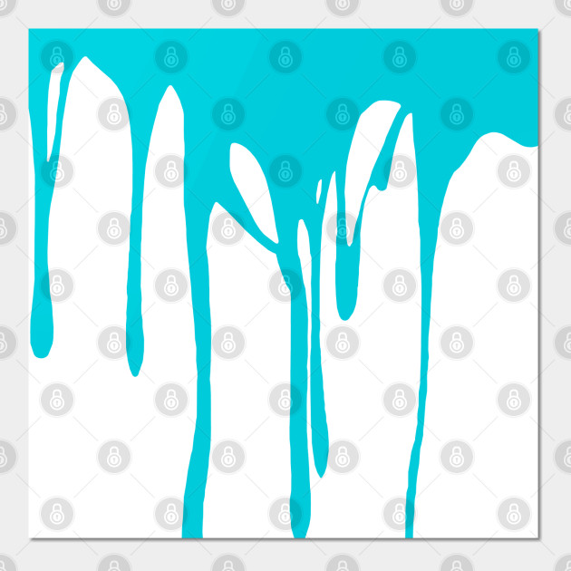 Disover Blue Dripping Paint Pattern - Pattern - Posters and Art Prints