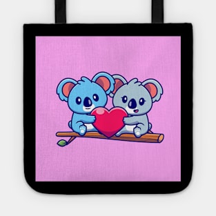 cute-koala-couple-holding-heart-tree-cartoon-icon-illustration-animal-couple-icon-concept-isolated Tote