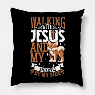 Jesus and dog - Shikoku Inu Pillow