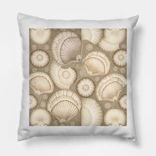 Taupe vintage seashells Pillow