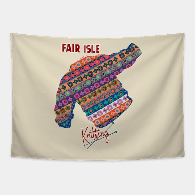 Fair Isle Knitting (Lidiya) Tapestry by RoxanneG