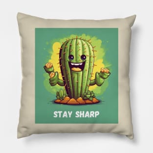 Stay Sharp - Cactus Art Pillow